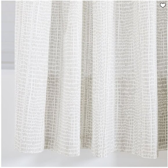 West Elm 100% Cotton Stone Gray Bomu Shower Curtain - Picture 4 of 5